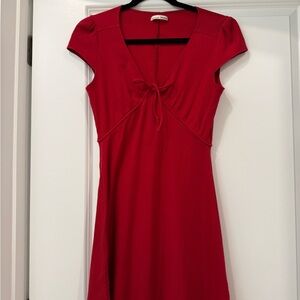 Reformation Red Tie Mini Dress